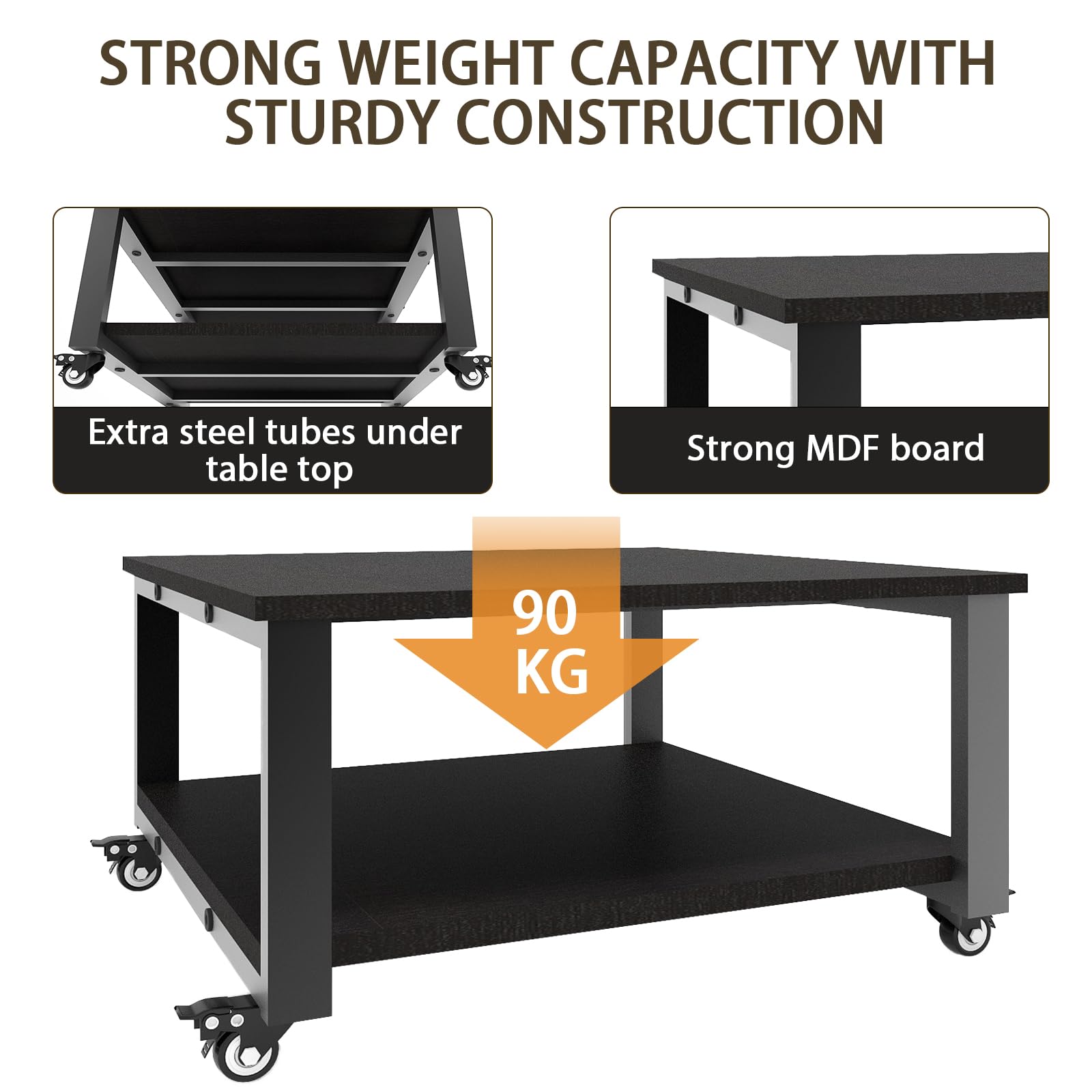 PUNCIA 2 Tier Laser Printer Stand with Paper Storage Shelf