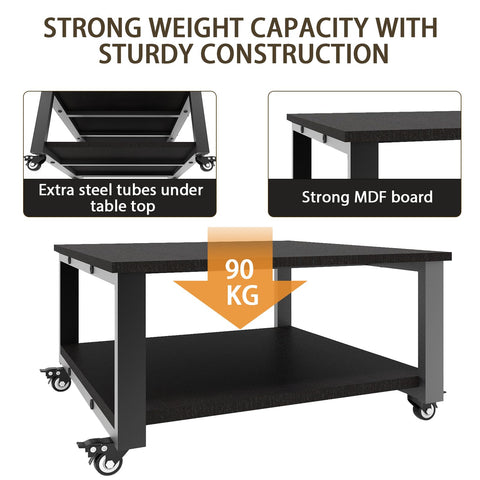PUNCIA 2 Tier Laser Printer Stand with Paper Storage Shelf