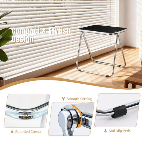 TAO ONE Acrylic Folding Table TV Tray Small Side Table - Clear