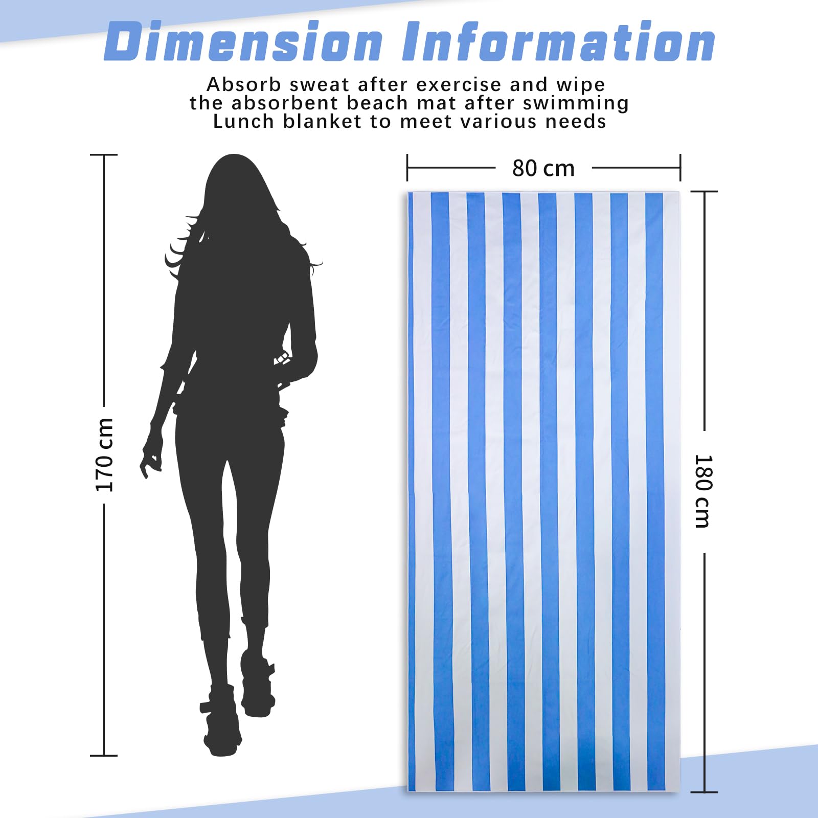 TMEOG Microfibre Beach Towels 2 Pack 180x80cm Extra Large Sand Free Beach Towel for Adults Compact Thin Travel Towel Women Men Lightweight Swim Pool