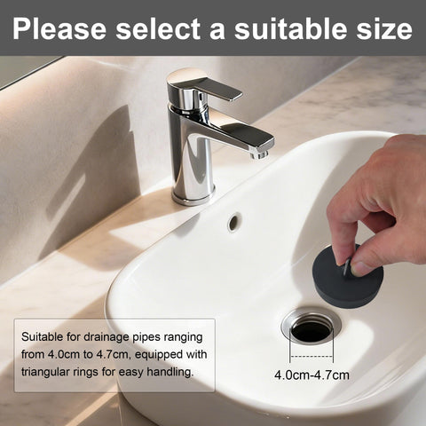 SZWLJ 4PCS(1.77in*2 & 1.85in*2) Black Sink Plug, Rubber Bath Plug