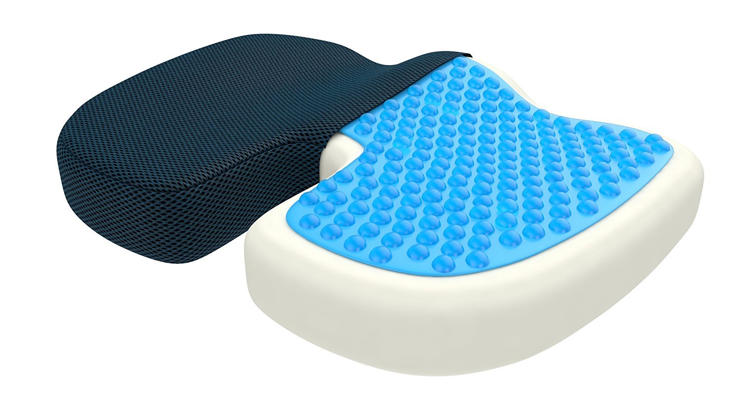 bonmedico Gel Seat Cushion Memory Foam Coccyx Cushion for Chairs