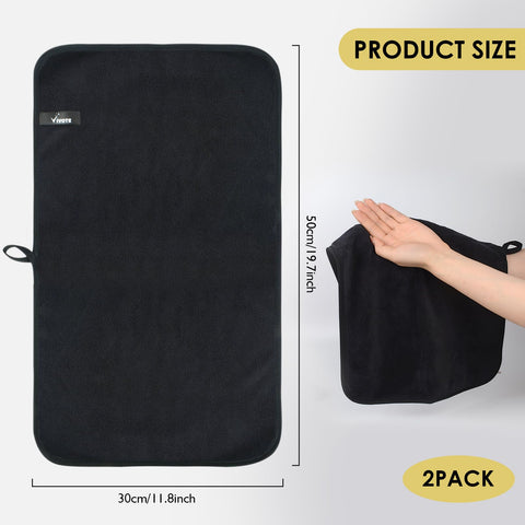 VIVOTE Black Hand Towel with Hanging Loop Small Hand Towels for Bathroom
