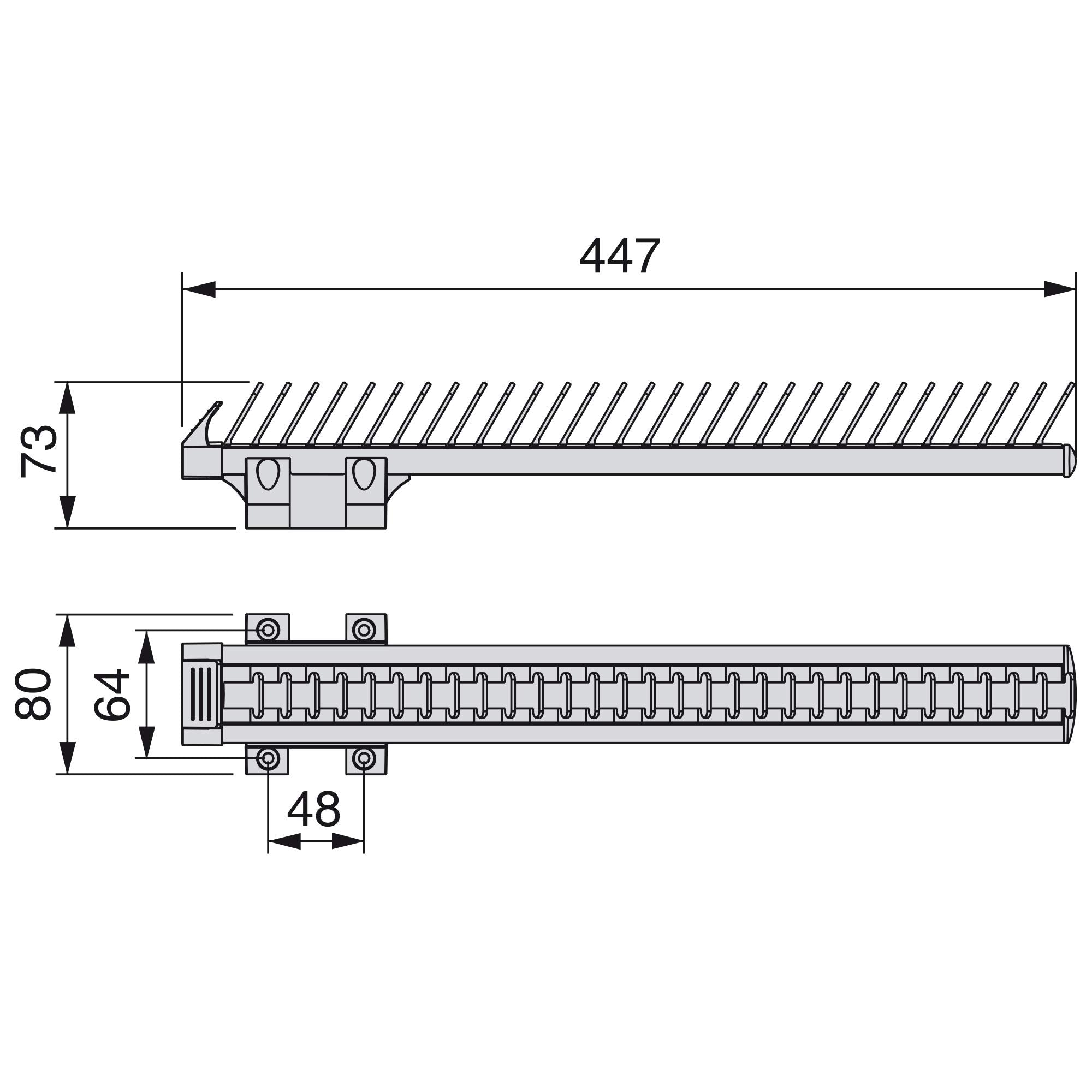 Emuca - Extractable lateral tie rack for wardrobe, Aluminium and plastic, Matte anodized