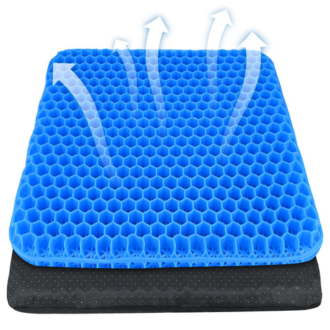 Gel Seat Cushion - Soft Sitter Honeycomb Cushions Double Thick Gel Cushion with Cloth Cover, Cooling & Ergonomic Support Pressure Cushion