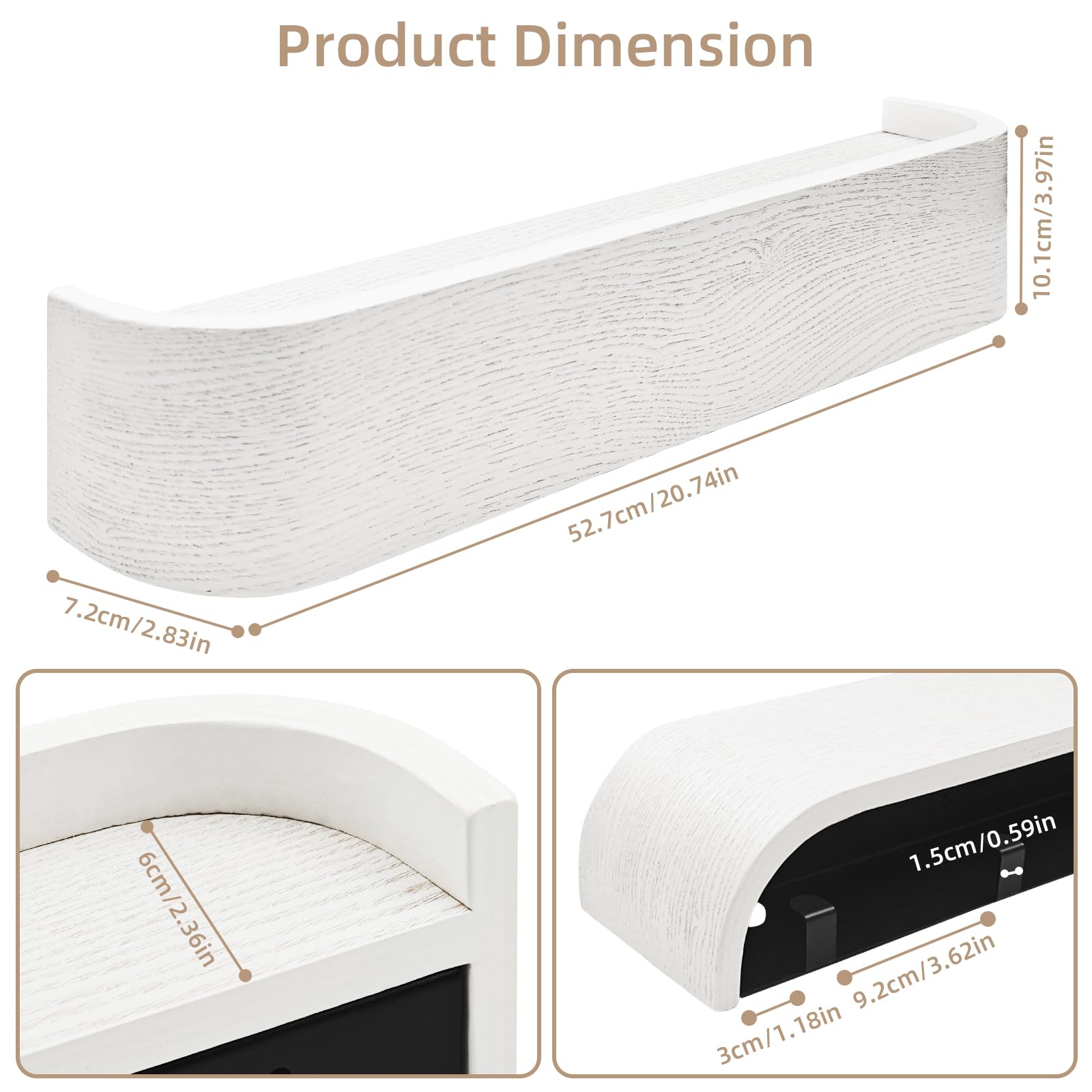 Topfinder Coat Rack with Shelf Wall-Mounted Organizer with 5 Hidden Hooks