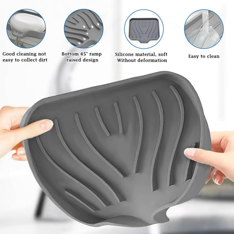 Jidyllic Silicone Soap Dish with Drainage, 2 Pcs Anti-Slip Soap Holder for Shower Bathroom & Kitchen, Keep Soap Dry
