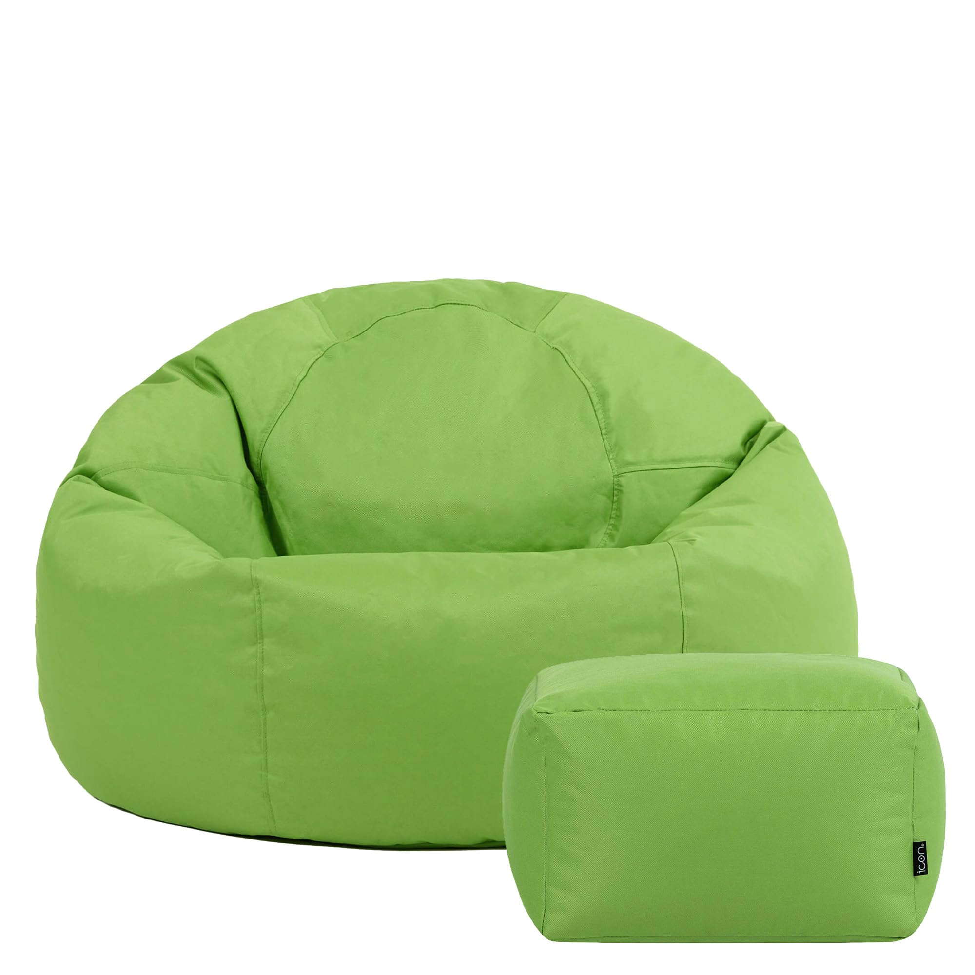 Bean Bag Bazaar Kingston Outdoor Bean Bag & Footstool with Filling, Green