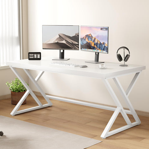 LVB Computer Desk Gaming Office Table long Desks for Home 140cm White Oak