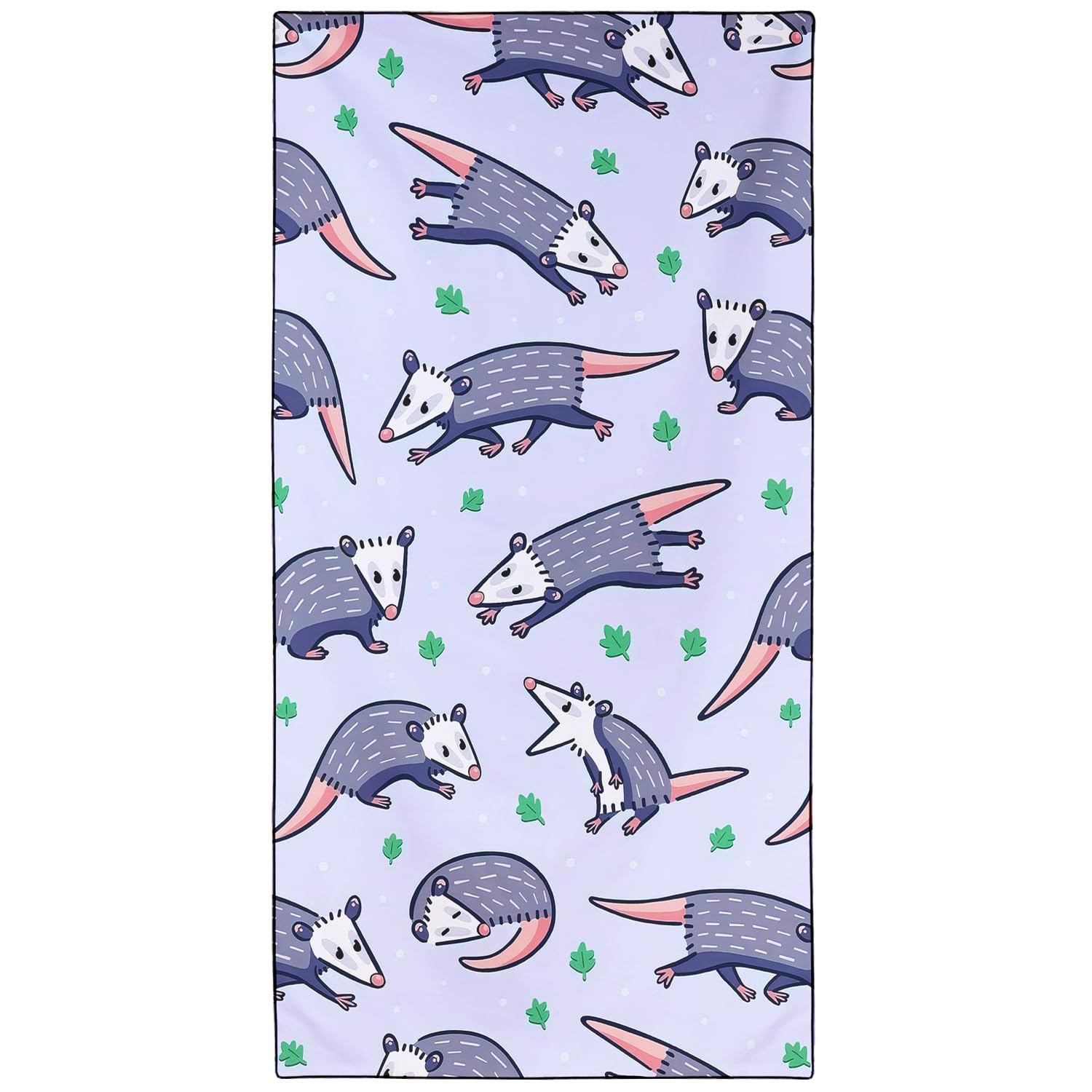 Violetpos Cute Opossum Print Beach Towel, Extra Large 180x90 cm 250GSM Microfibre, Sand Free Quick Dry
