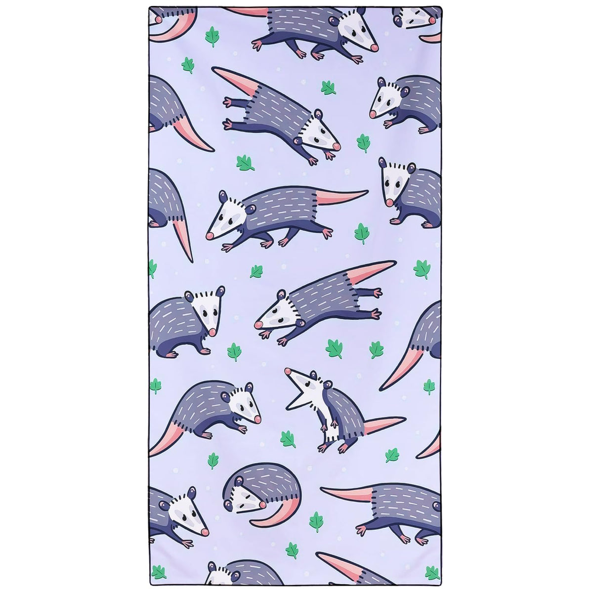 Violetpos Cute Opossum Print Beach Towel, Extra Large 180x90 cm 250GSM Microfibre, Sand Free Quick Dry