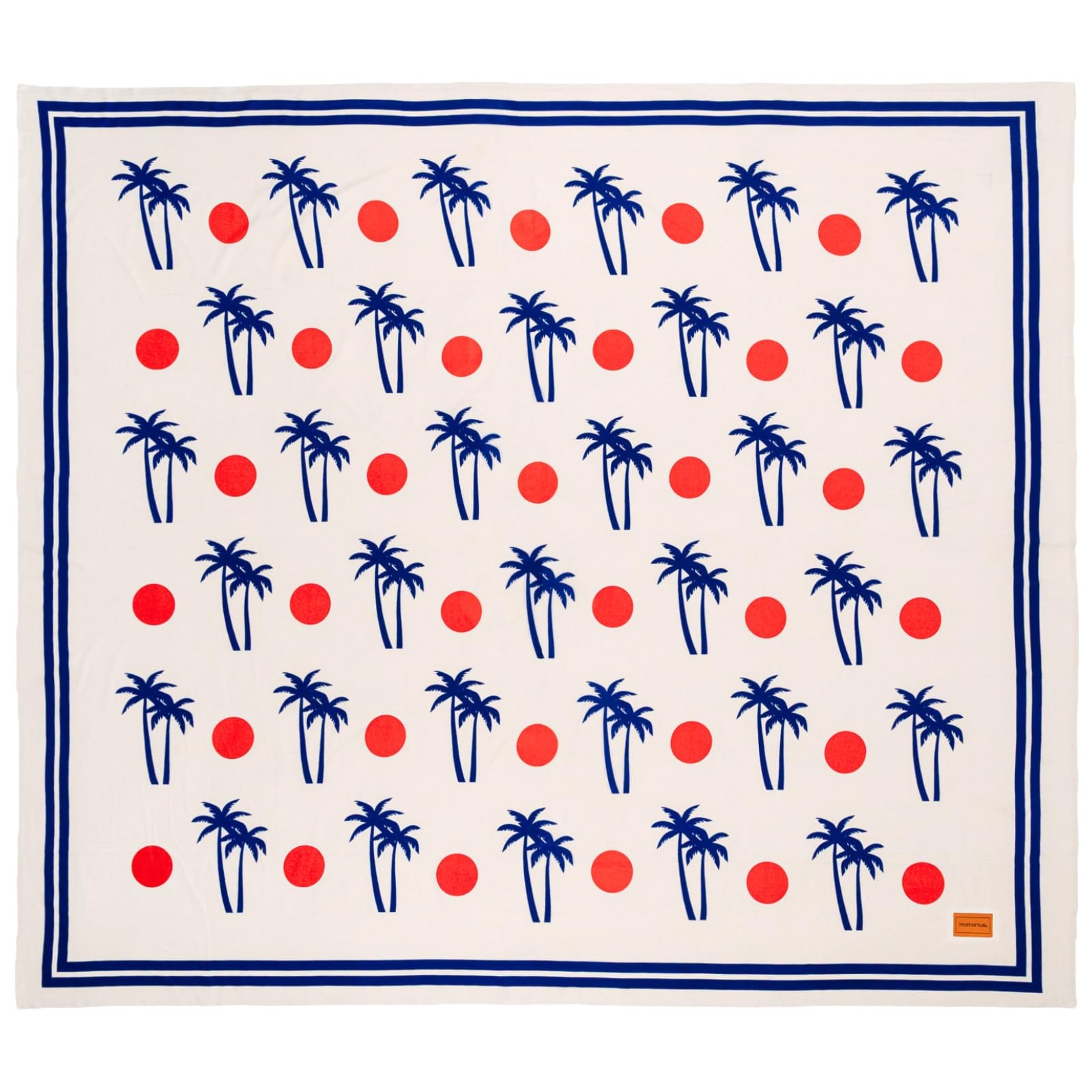 MOMOMUS Large Beach Towel, 210 x 230 cm, Thin and Light, Palm Trees