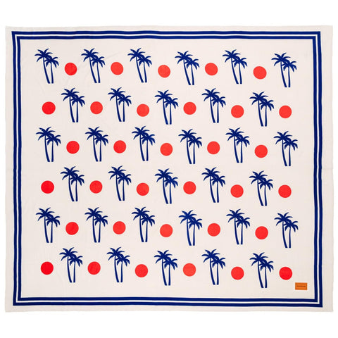 MOMOMUS Large Beach Towel, 210 x 230 cm, Thin and Light, Palm Trees