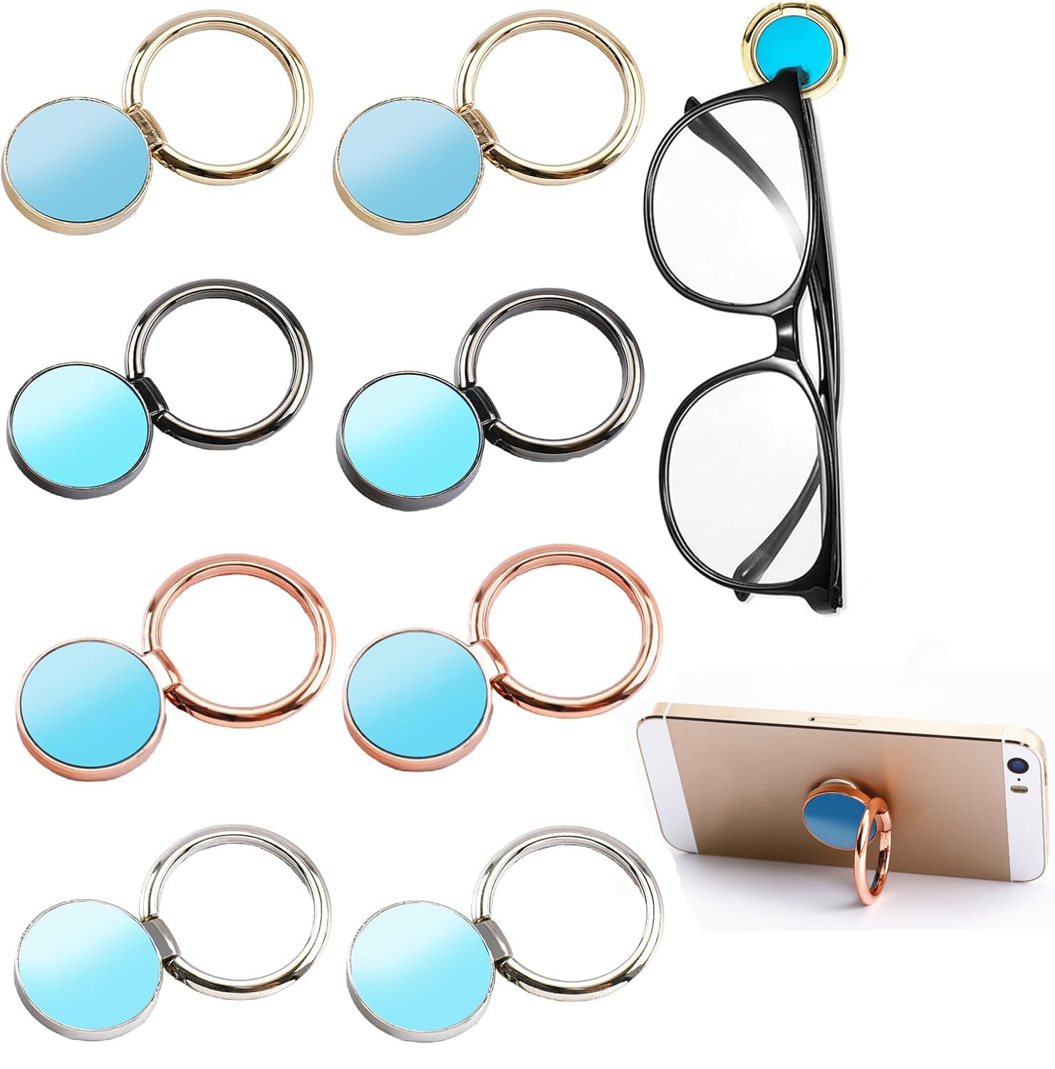 GZGRYTRC 8 piece Sunglasses Holder, Glasses Stand for Wall Mounting, Sunglasses Display or Glasses Storage, White Eyeglasses Holder Stand