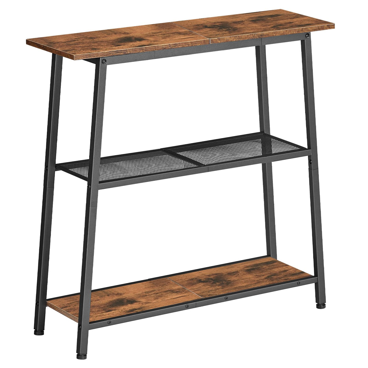 HOOBRO 3-Tier Slim Console Table, Narrow Hallway Table with Open Storage Shelves, Narrow Side Table, Behind Sofa Table for Small Space, Entryway