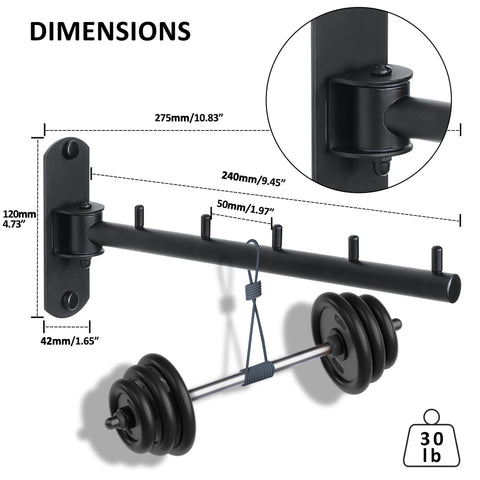 Mooche Clothes Rail Wall Mounted Black, Swivel Rail, 27CM