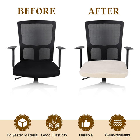 sourcing map Office Chair Cover, Stretchable Soft Rotating Chair Slipcover Washable Desk Computer Seat Cover Protector for Office Home, L(45-48cm)