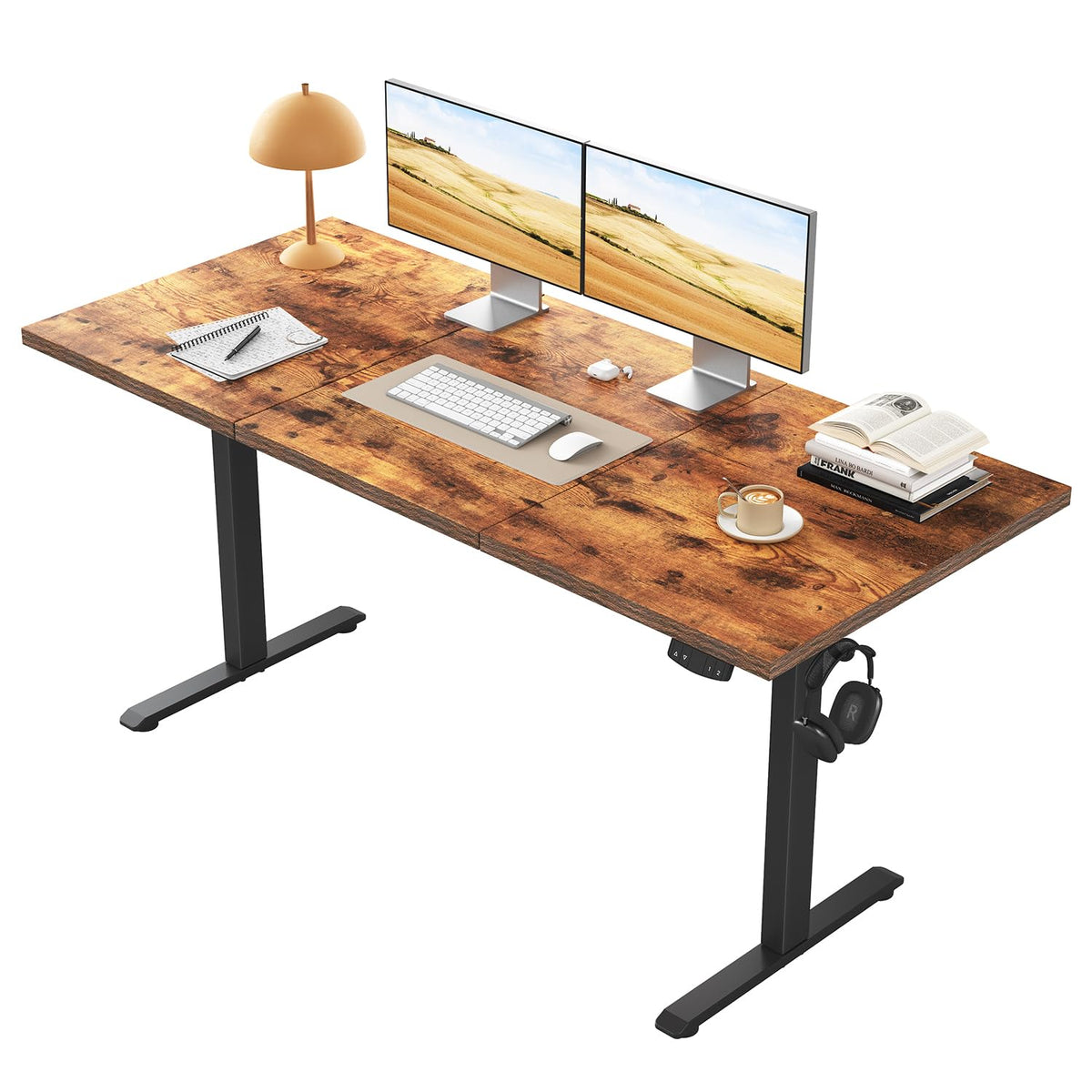Klicelor Electric Standing Desk, 2 Memory Buttons for stand & sit, 140x60