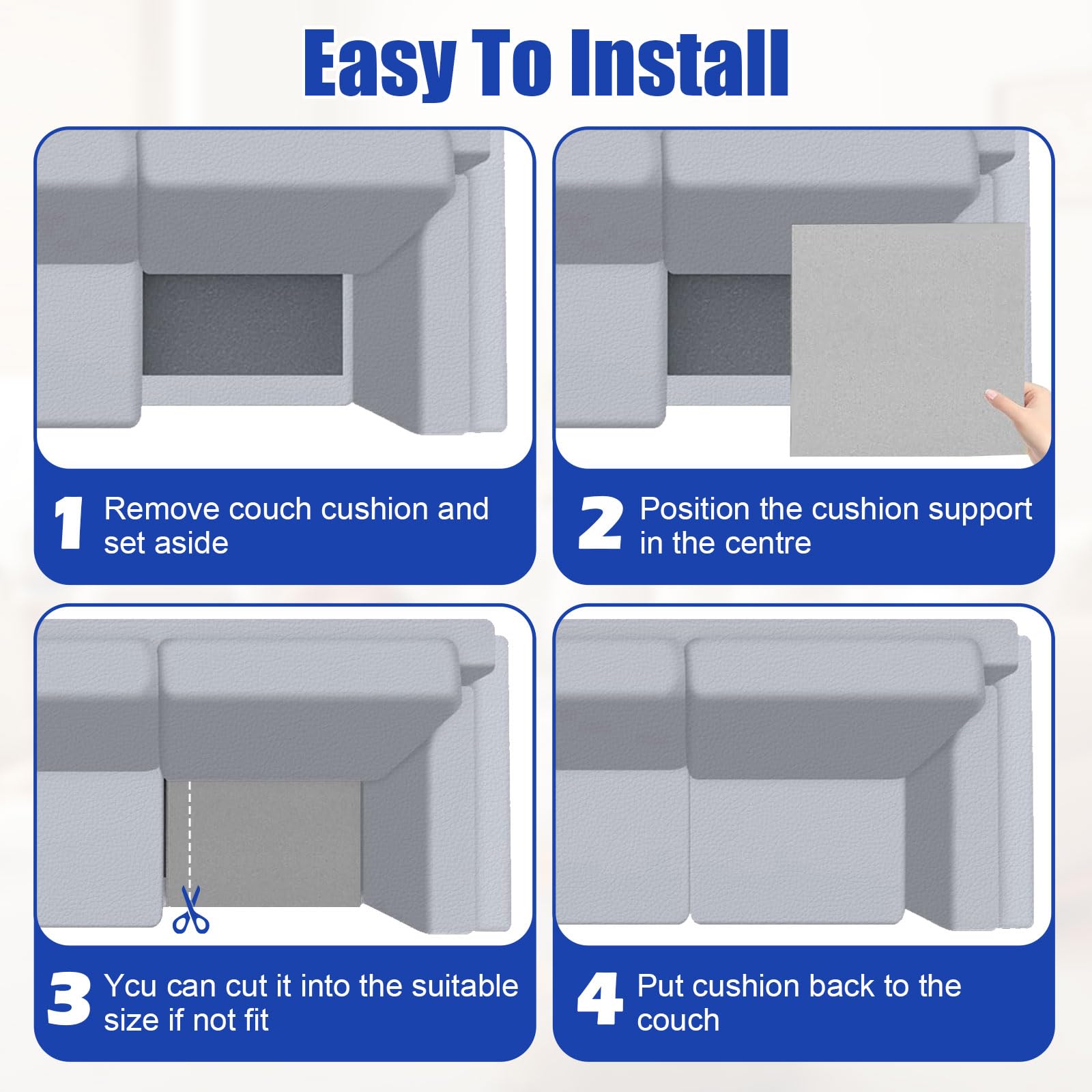 LOMGDOVC 2 Pack Sofa Cushion Support for Sagging Seat, 50x 50x5cm Sofa Cushion Support Foam, Furniture Seat Support