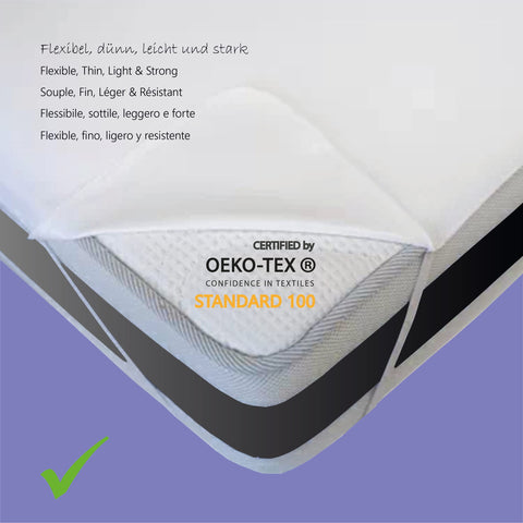 Twillie – Waterproof Mattress Protector 80 x 200 cm with 4 Elastic Bands – Oeko Tex Certified – Ultra Thin, Ultra Resistant, Ultra Soft