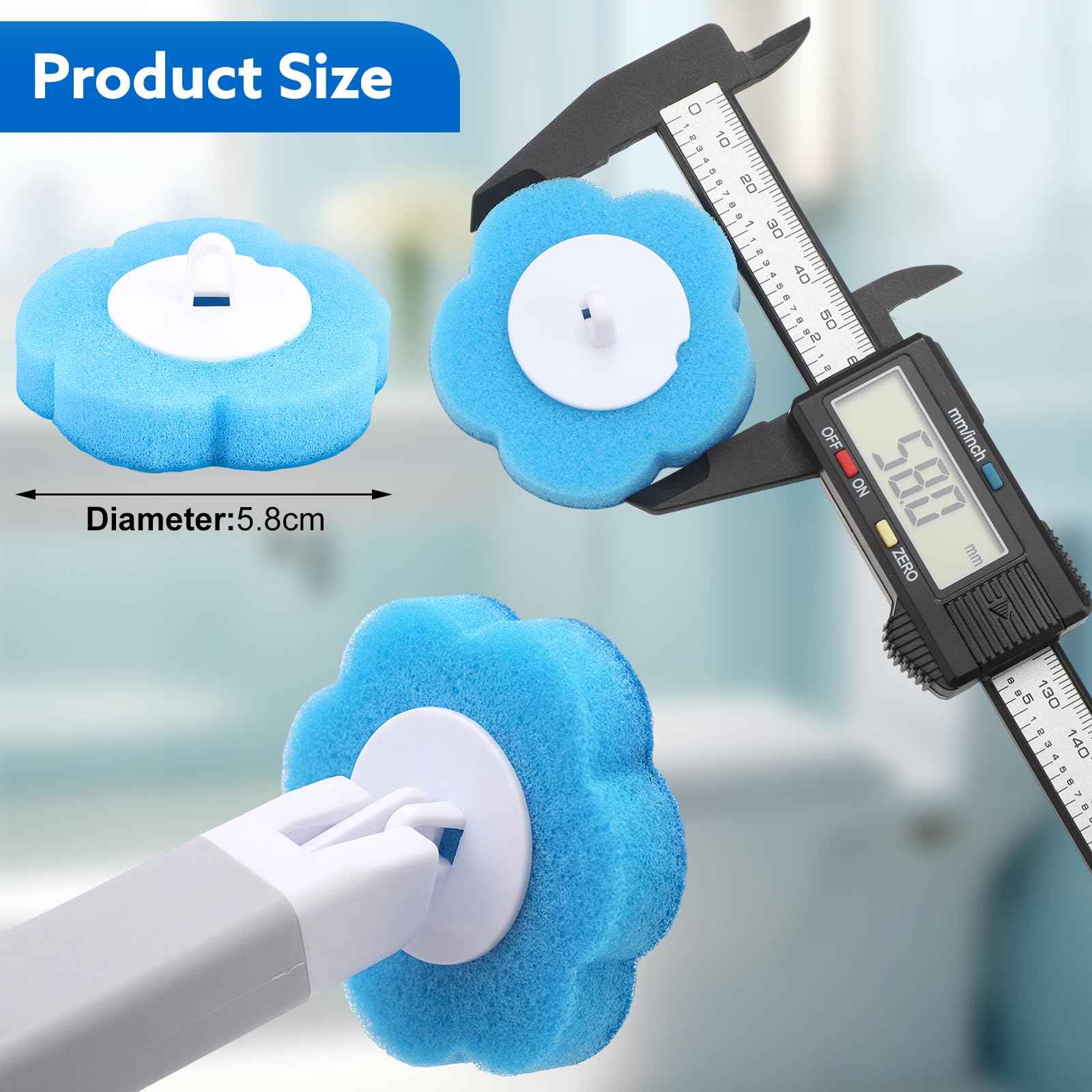 wlich 48PCS Toilet Wand Cleaner Refills, 3 Colours Disposable Cleaner Heads