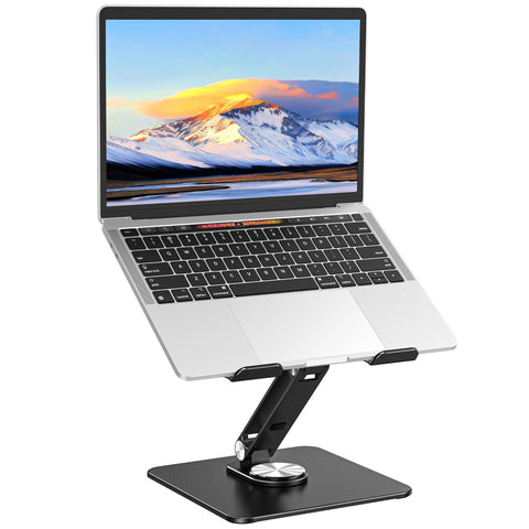 Auvo ALS06 Laptop Stand, Adjustable Computer Stand with 360° Rotating Base, Ergonomic Laptop Riser for Desk, Fits 11-15.6 inch Laptops