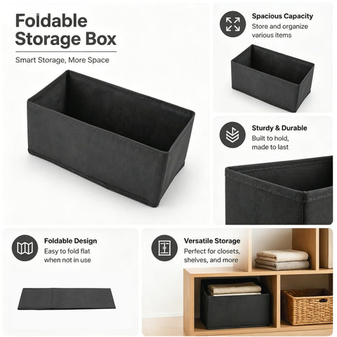 4 Pcs Drawer Organiser Clothes, Drawer Dividers for Clothes, Non-woven Fabric Wardrobe Organiser Boxes