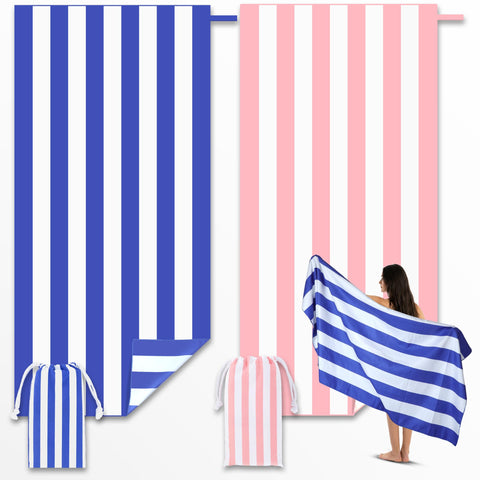 Anavasi Microfibre Beach Towels for Adults, 2 Pack 180 x 90cm 100% Recycled
