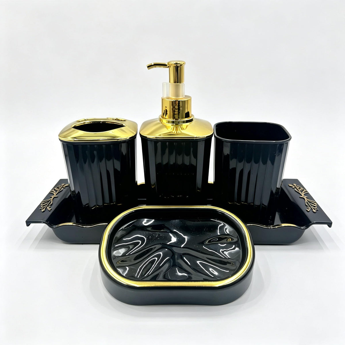Hosoncovy Bathroom Accessory Set of 5 (Black)