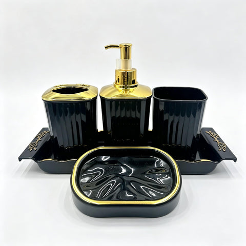 Hosoncovy Bathroom Accessory Set of 5 (Black)