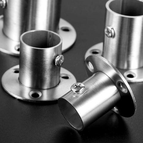 Hicello 2PCS Ø22mm Pole Deep Socket, Stainless Steel Wardrobe Rail Bracket
