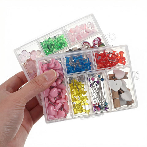 Bruislard 2 Pcs 6 Grids Clear Plastic Storage Box with Dividers, Bead Storage Box Compartment Storage Boxes for Bead Jewelry Screws Small Items DIY