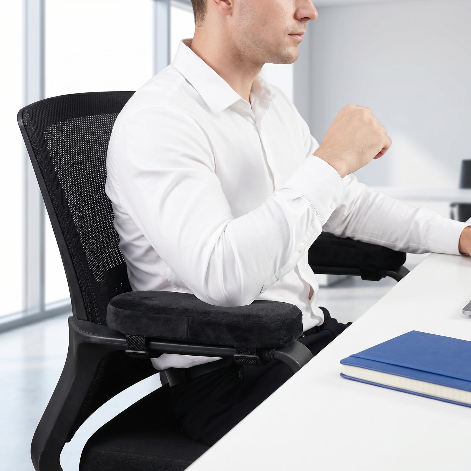 2 Pack Ergonomic Office Chair Armrest Pads, Memory Foam Arm Covers