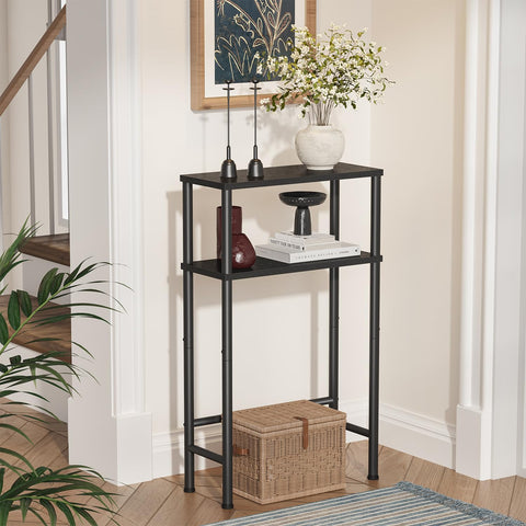 Asgolion Console Table, 2-Tier Slim Sofa Table, 40 x 20 x 80 cm