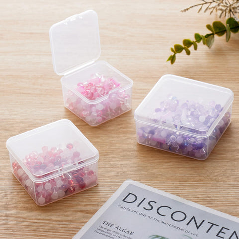 Goodma 12 Pieces Square Empty Mini Clear Plastic Storage Box, 85x85x35mm