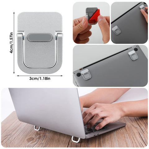 Bewudy 2PCS Portable Keyboard Riser, Self-Adhesive Mini Laptop Stand Invisible Computer Keyboard Stand for Desk