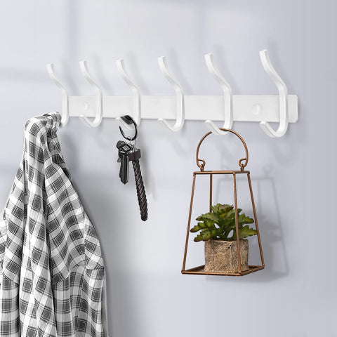 MEIJO Coat Hooks Wall Mounted, Coat Rack Wall Mounted Stainless Steel with 8 Hooks Heavy Duty Coat Hooks for Door, Bedroom, Bathroom, Kitchen
