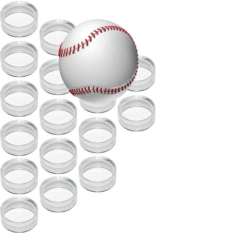 48 PCS(3 size 1.77in & 1.26in & 0.67in)Sphere stand,Acrylic Display Stand Clear Ring Baseball Stands Plastic Round Display Stand for Golf