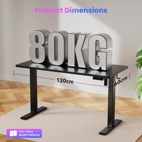 WALKINGDESK Electric Standing Desk, 120 x 60 cm, Black