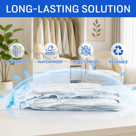 CaptainFive Small Vacuum Storage Bags 6 Packs(23.6'' x 16.1''), Small Vacuum Pack Bags for Clothes, Pillows, Comforters, duvets