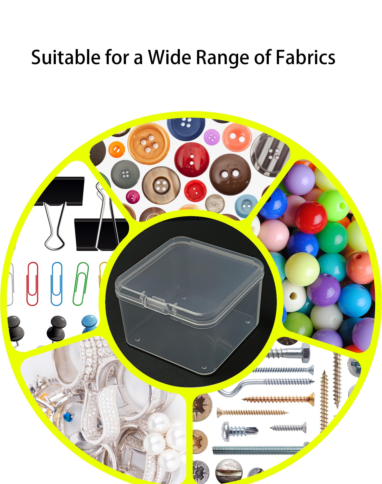 LJY Clear Square Plastic Boxes with Lids, 20 Pack, 2.2 x 2.2 x 1.4 in