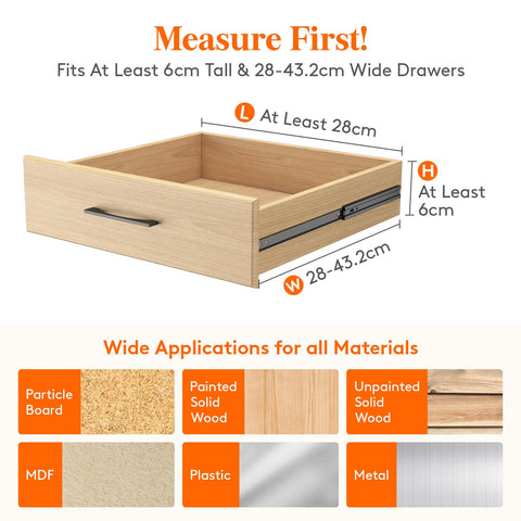 Lifewit 8 Pack Kitchen Drawer Dividers 2.36" High, 11"-17" Adjustable Drawer Organizer for Utensils/Clothes/Makeup