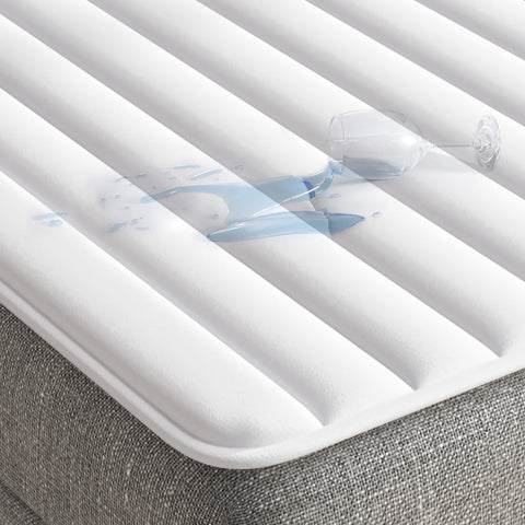 Madison Park Essentials Frisco Waterproof Sofa Bed Mattress Pad, Microfiber - All Over Elastic Mattress Protection Cover, Full 54x72", White