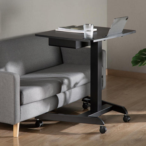 Maclean MC-903 Höhenverstellbarer Laptoptisch mit Rollen und mit Einer Schublade Sitz-steh-Schreibtisch Höhenverstellbar bis max. 113cm max. 8kg