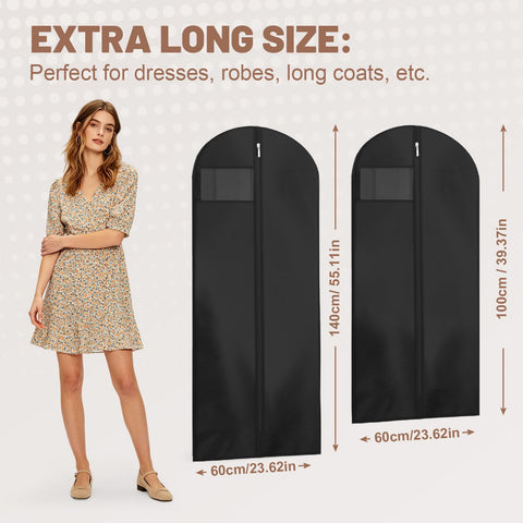 AMFUN 6 PCS Dress Bag,Full Length Travel Suit Bag with Zipper, Dust-proof Clothes Covers Protector Bags,Gown Garment Bag for Long Dresses, 100×60 cm