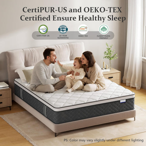 Zelmaron Single Mattress, 12 Inch Innerspring Hybrid Mattress 3FT with Pocket Sprung & Breathable Foam - Medium Firm Mattresses, Motion Isolation