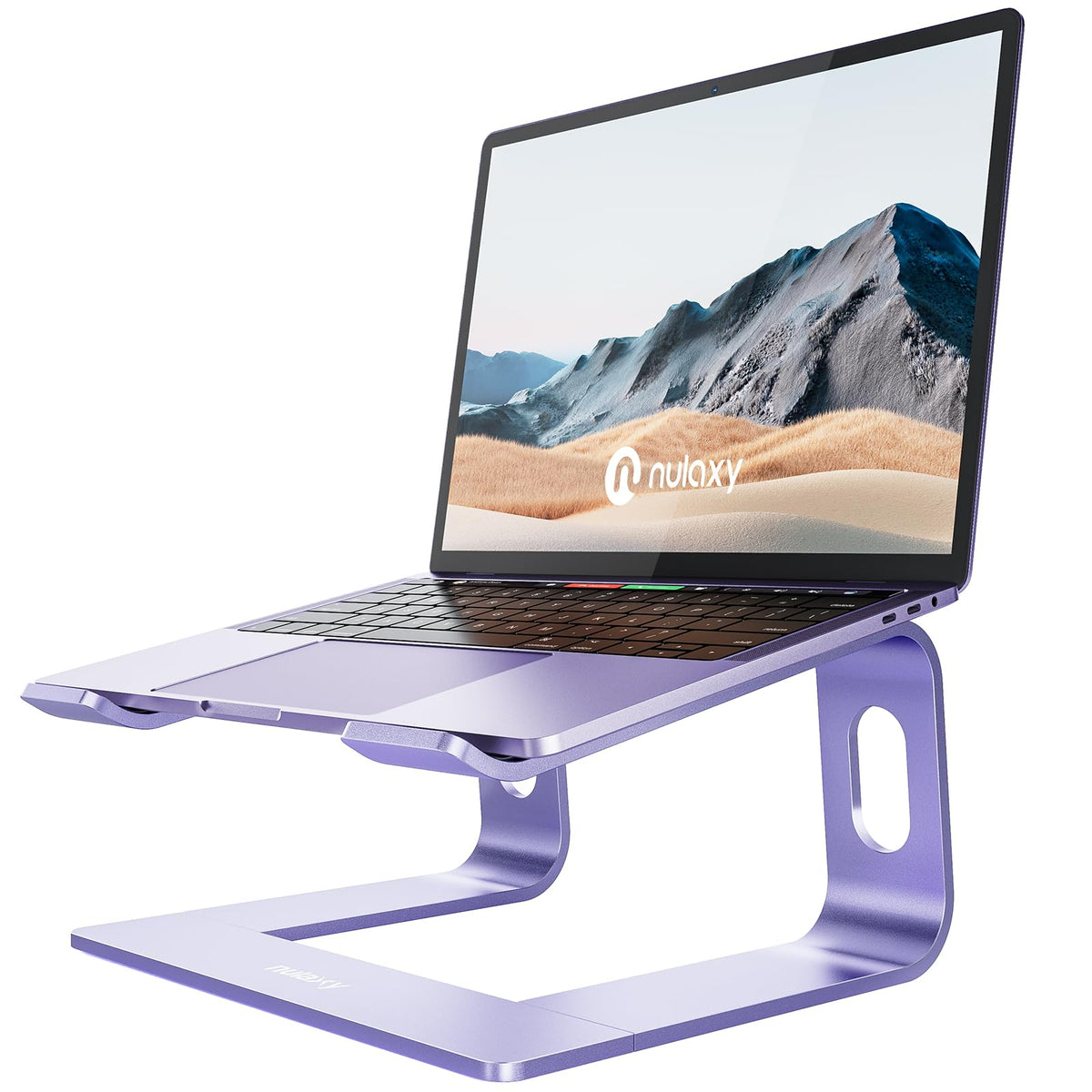 NULAXY Ergonomic Aluminum Laptop Stand - Detachable Riser for 10-15.6” Laptops (Purple)