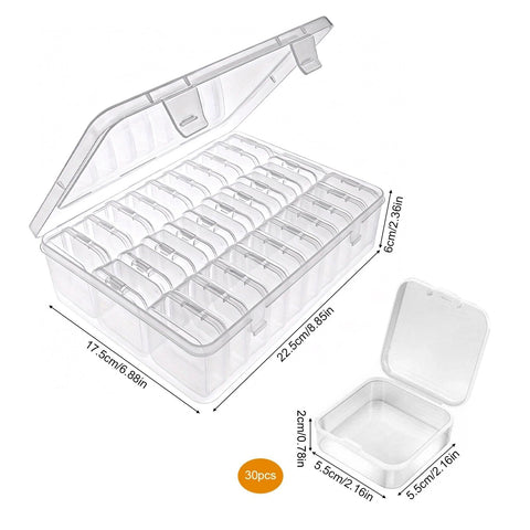 HAOQIAGA 30 Pcs Smal Bead Organiser Storage Box, Mini Bead Organiser Box