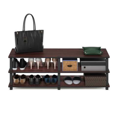 Furinno TURN-S-TUBE Shoe Rack, 3-Tier Shoe Organizer, Shoe Storage Rack with No Tools Assembly, 11.6 x 47.2 x 15.4, for Closet Entryway, Office