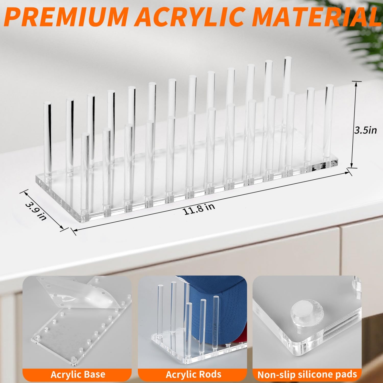 AFAjwsc Hat Organizer and Display Stand for 12 Caps, Baseball Cap Holder